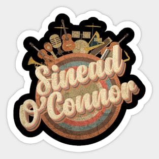 Music Tour Vintage Retro // Sinéad O'Connor (1966 – 2023) Sticker